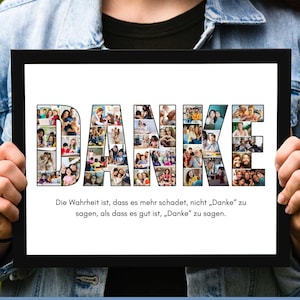 Personalized DANKE Picture Collage Template Thank You Collage For Teachers Gift for Mom Dad Thank You Coach Gift for Friends Colleague