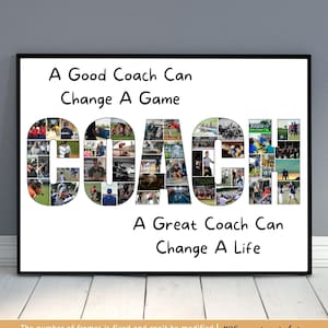 Aangepaste coach fotocollagesjabloon honkbalcoach cadeau voetbalcoach fotocollage bedankt basketbalcoach cadeau bedankt coach cadeau