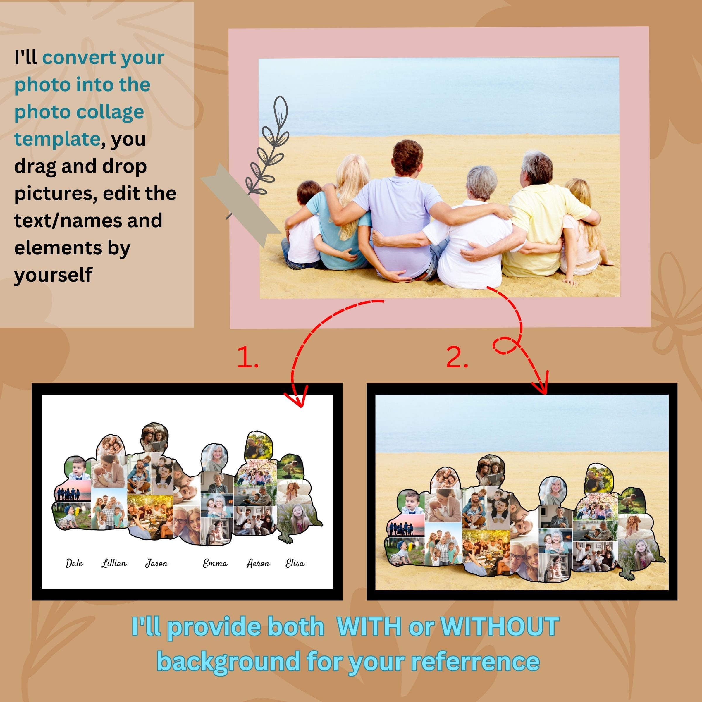 Custom Family Photo Collage Template Personalized Fathers picture