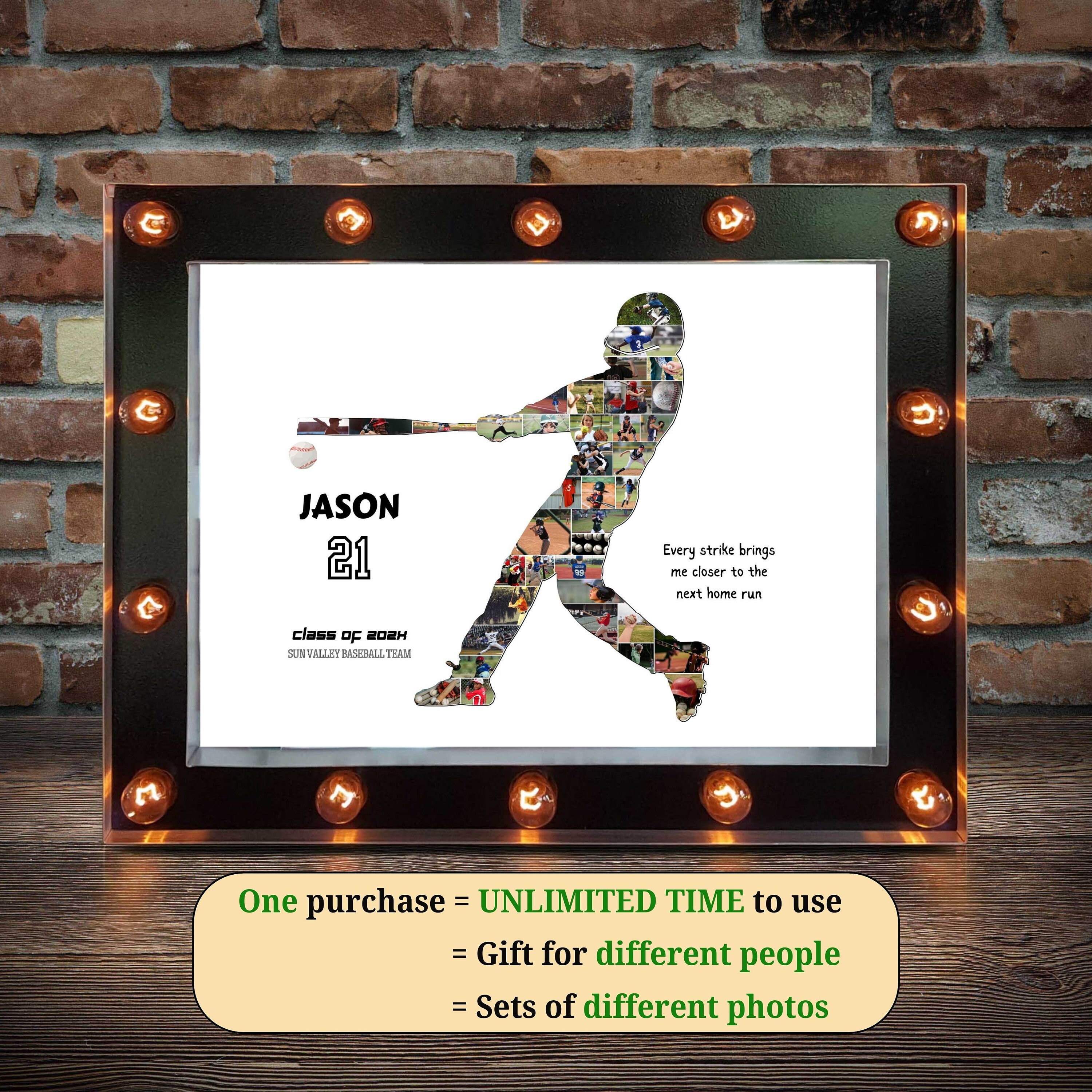 Custom Baseball Photo Collage Template Personalized Gifts for Men ...