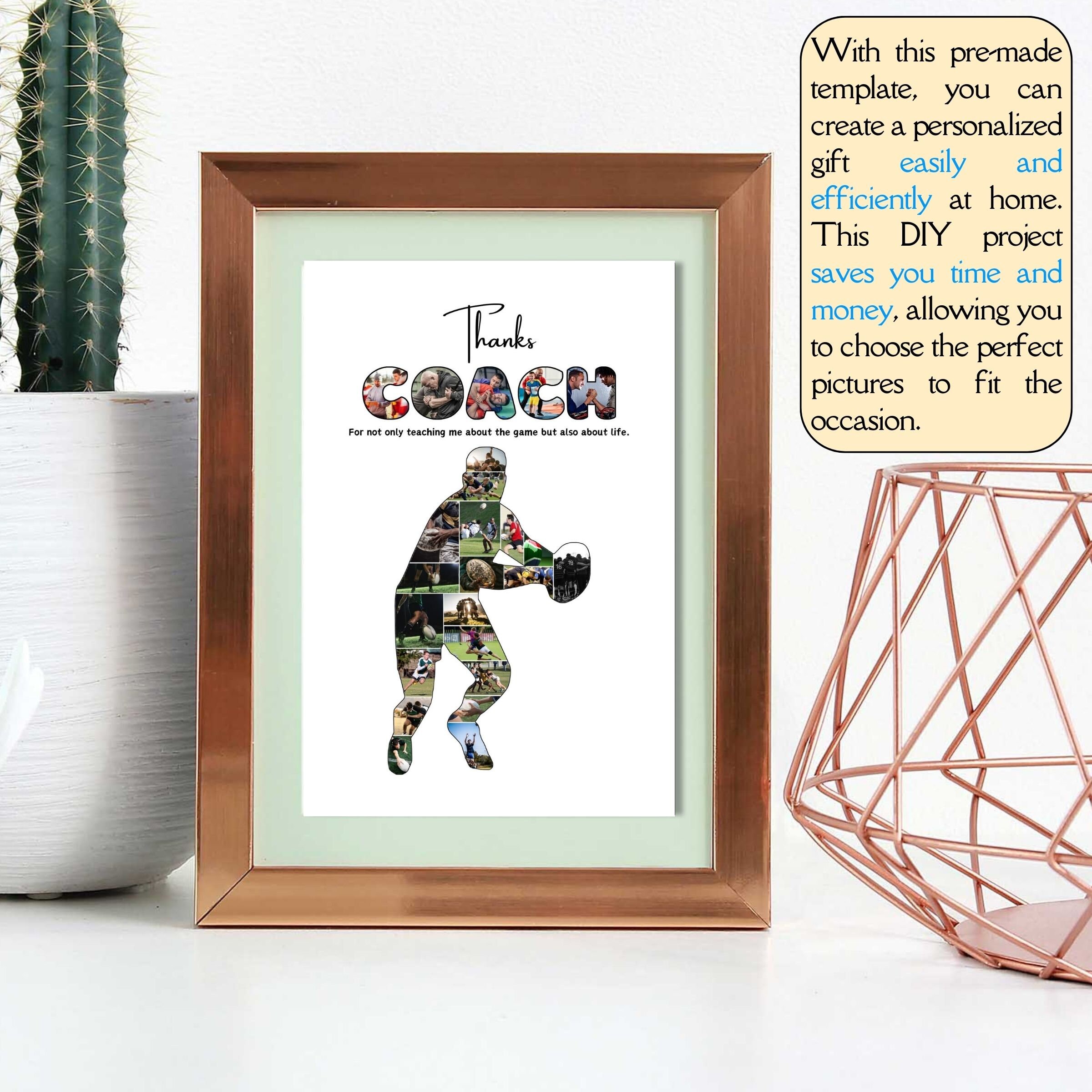 Thanks Coach Rugby Custom Thanks Coach Collage Template Thank You Rugby Coach Gift Photo ...