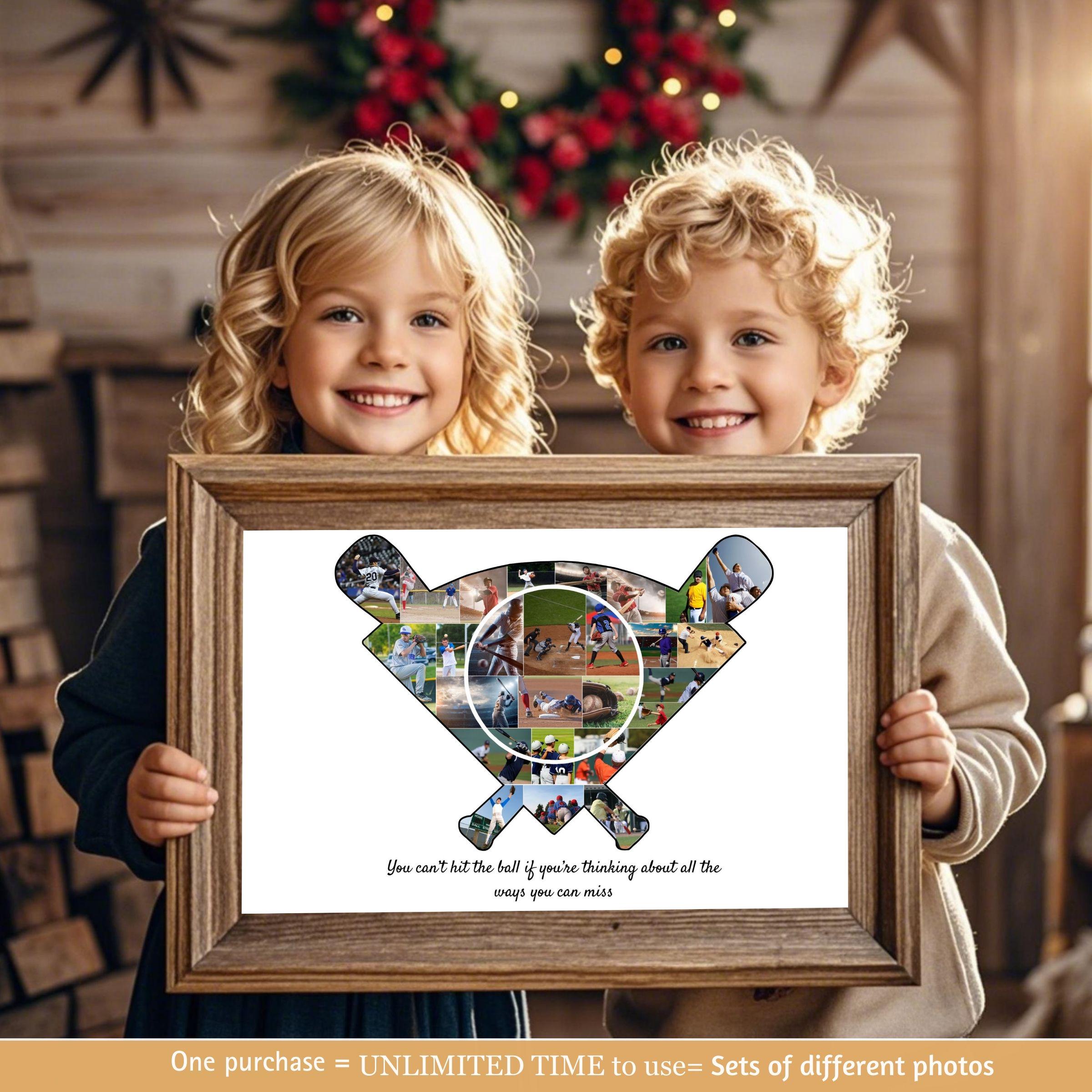 Custom Baseball Photo Collage Template, Personalized Baseball Gifts