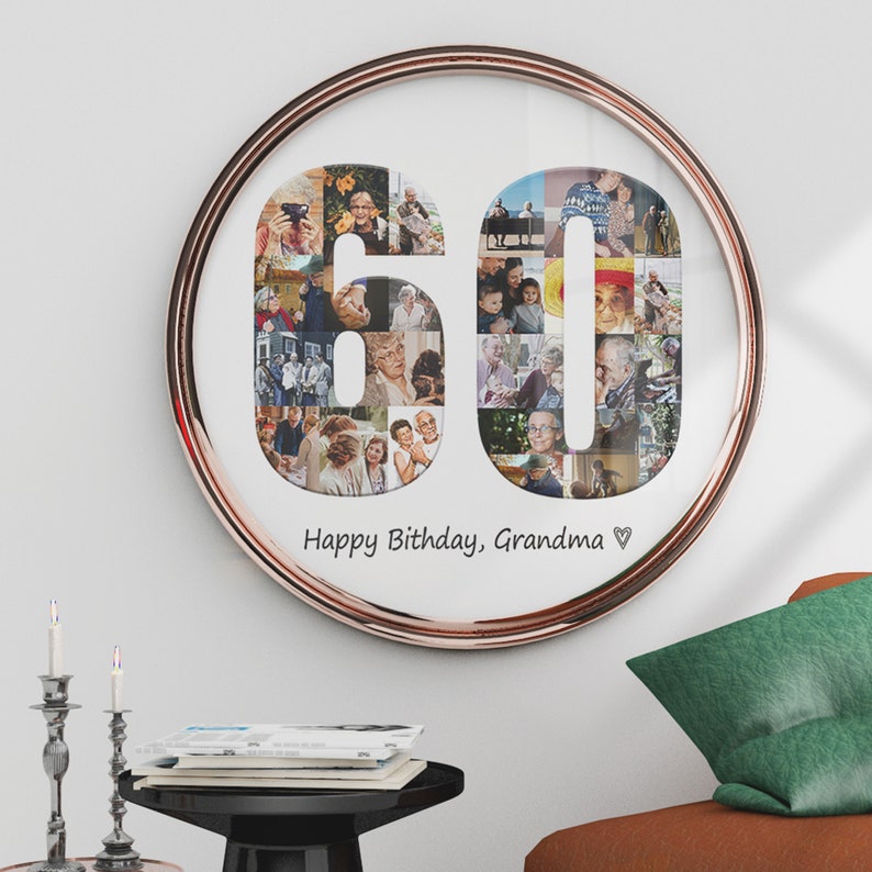 60th Birthday Gift for Grandma Grandpa Photo Collage Gift | Etsy
