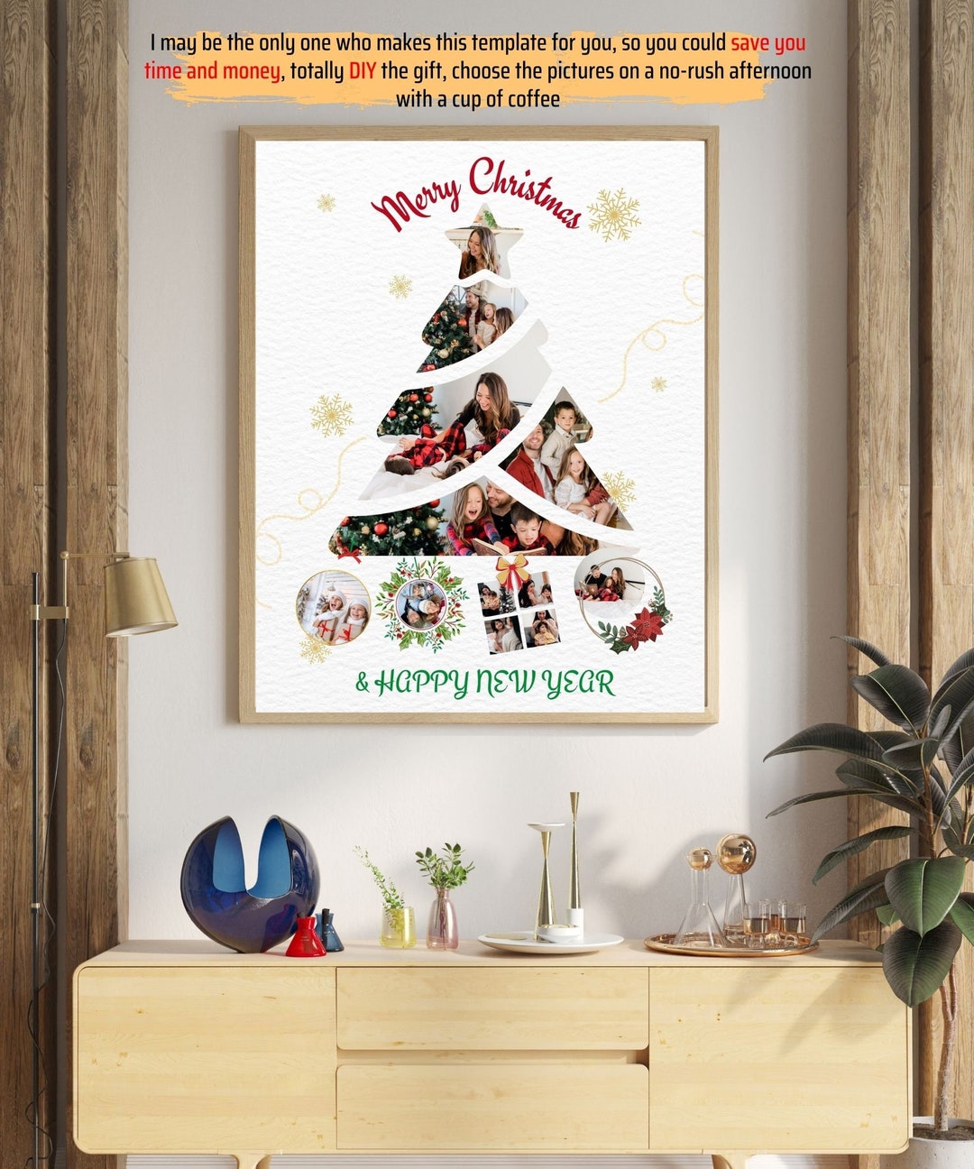 Christmas Tree Shape Collage Template Christmas Photo Collage Etsy