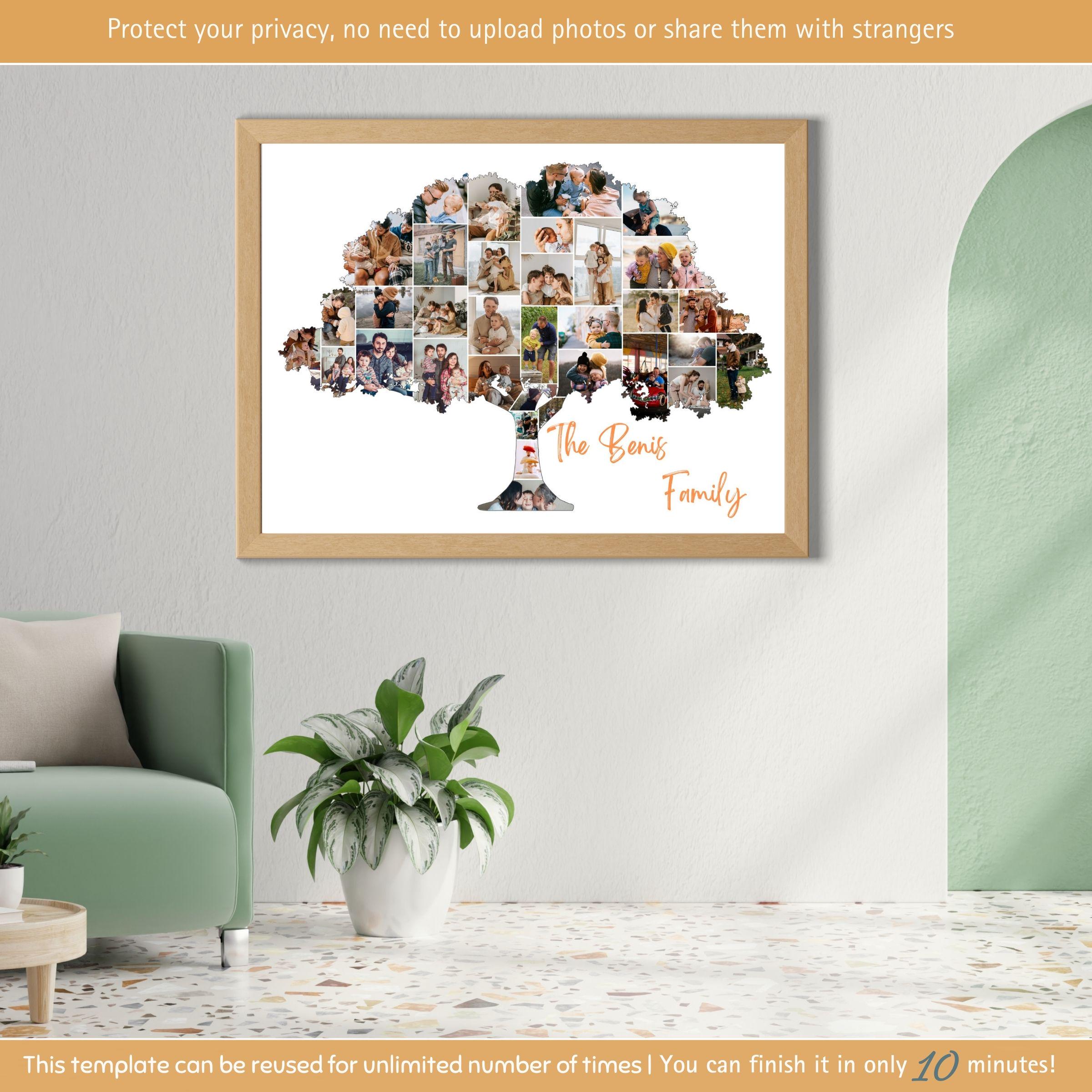 Custom Family Tree Collage Template Editable Personalized Family Tree ...