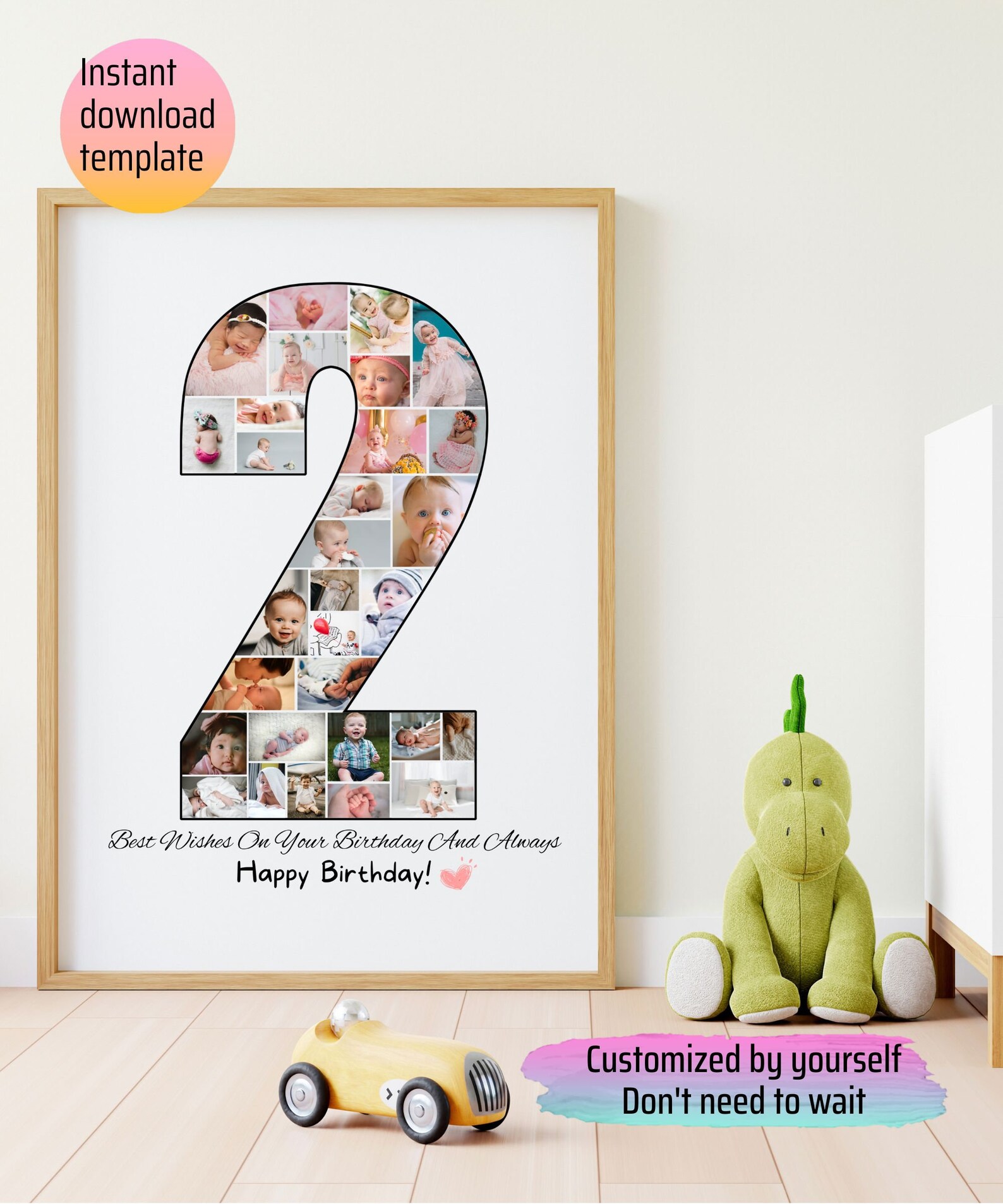 Custom 2nd Birthday Photo Collage Personalized 2nd Picture - Etsy