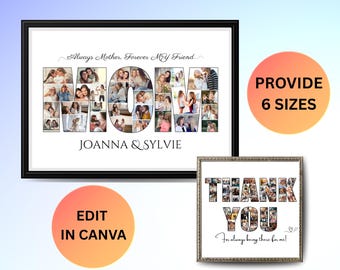 Custom Mom Photo Collage Editable Template THANK YOU Photo Collage Gift For Mom Mother's Day Gift Gift For Mom's Birthday Gift from Daughter
