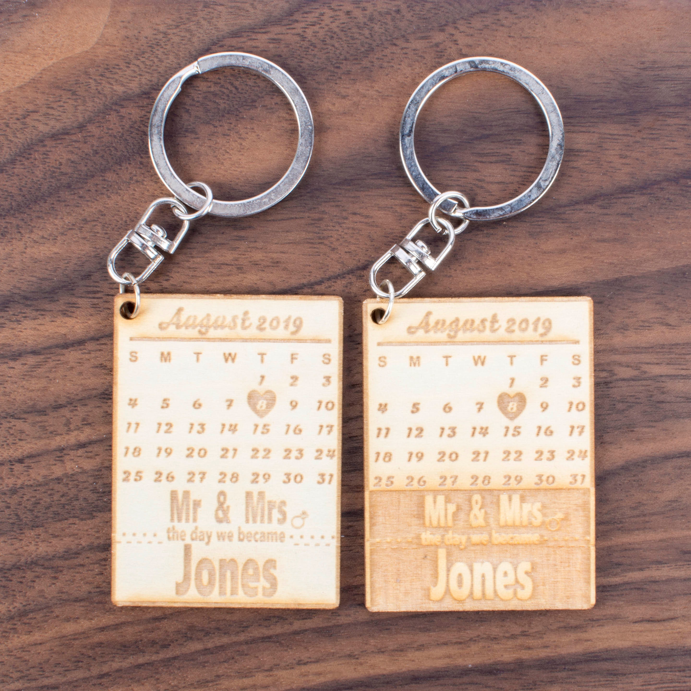 Custom Calendar Anniversary Date Keychain for Couples Wedding Etsy