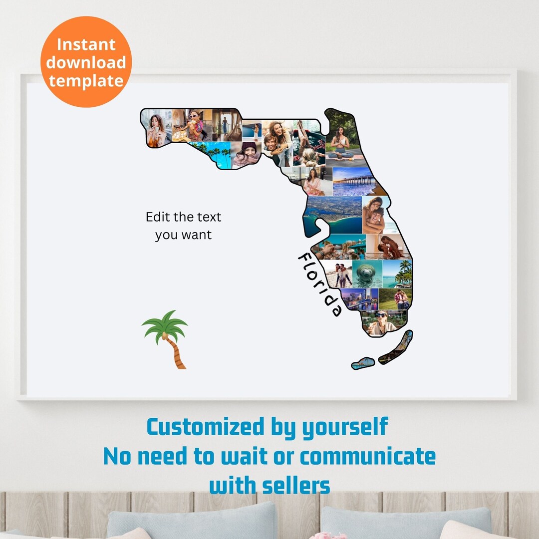 Custom Florida Map Photo Collage - Il 1080xN.5023126401 A812 