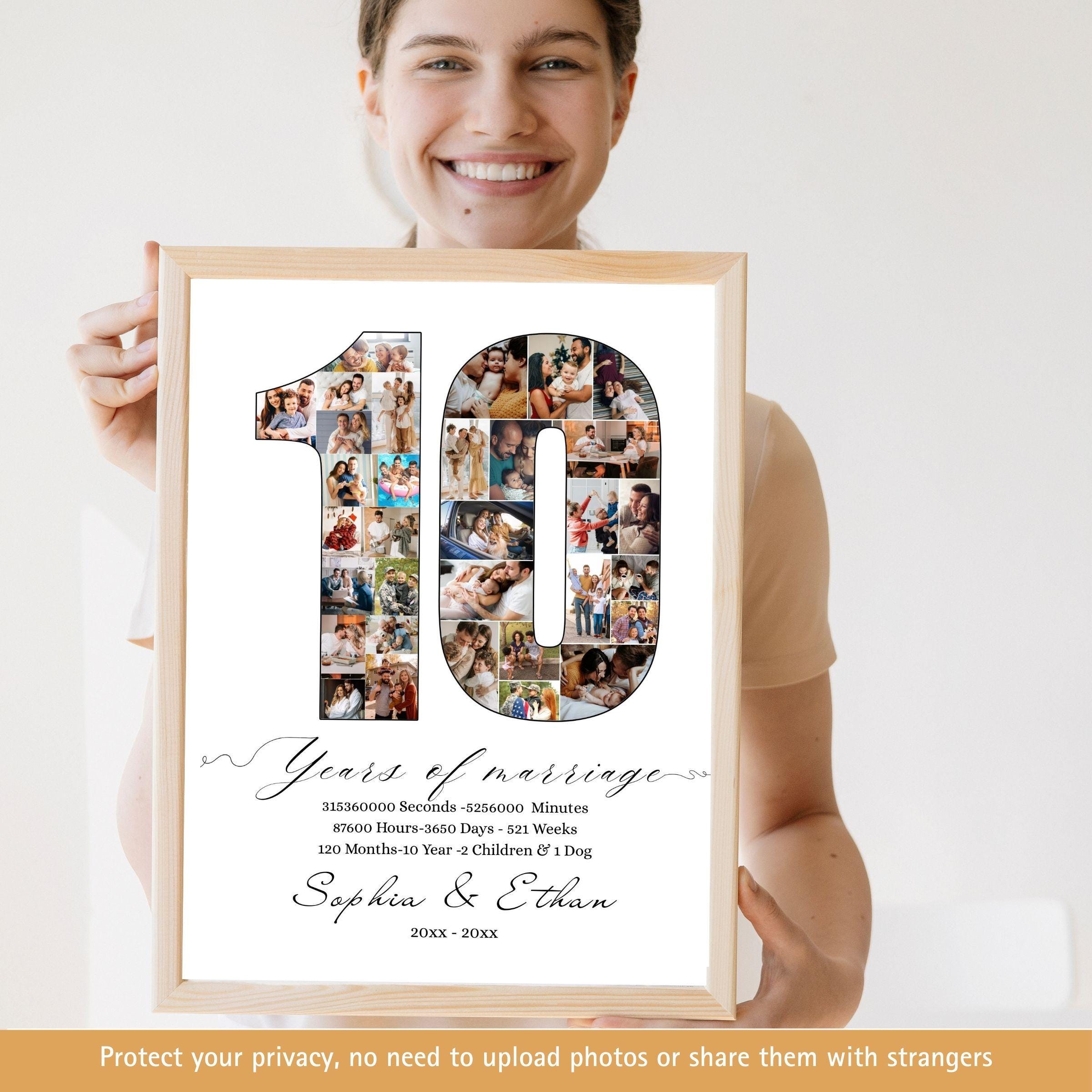 Custom 10th Anniversary Picture Collage Template Personalized 10