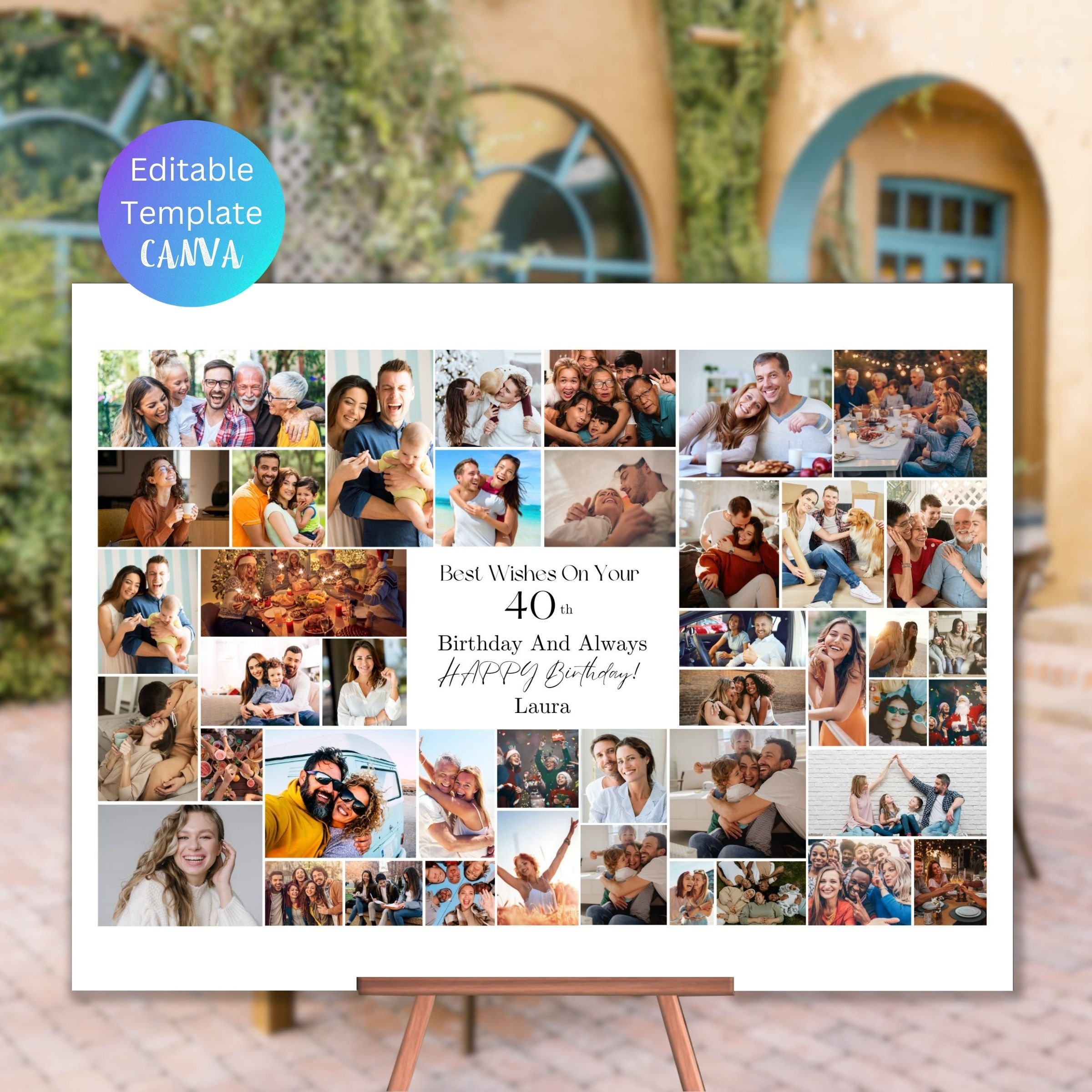 Custom Birthday Photo Collage Template Personalized Gift for Woman ...