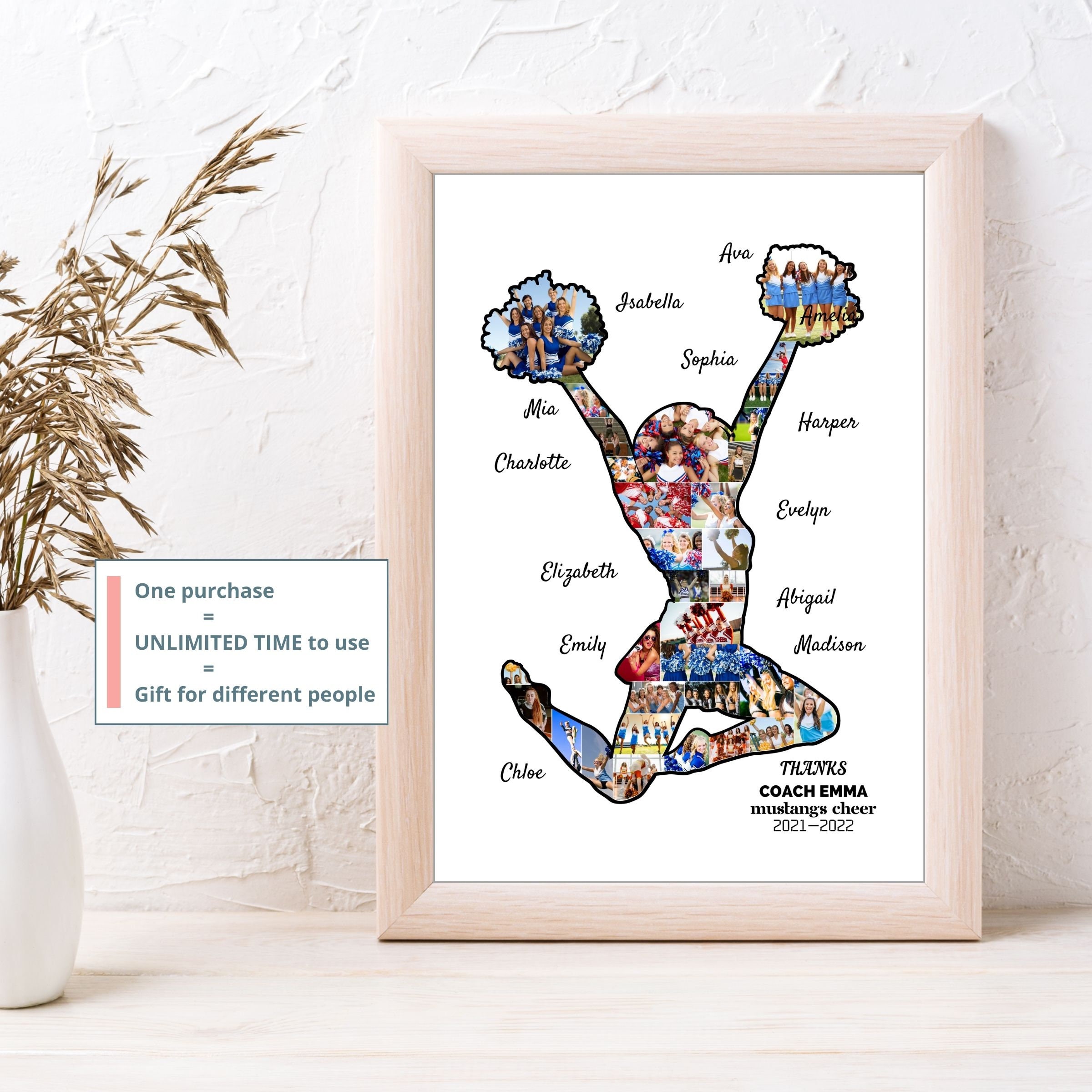 Custom Cheerleader Photo Collage Template Personalized Woman ...