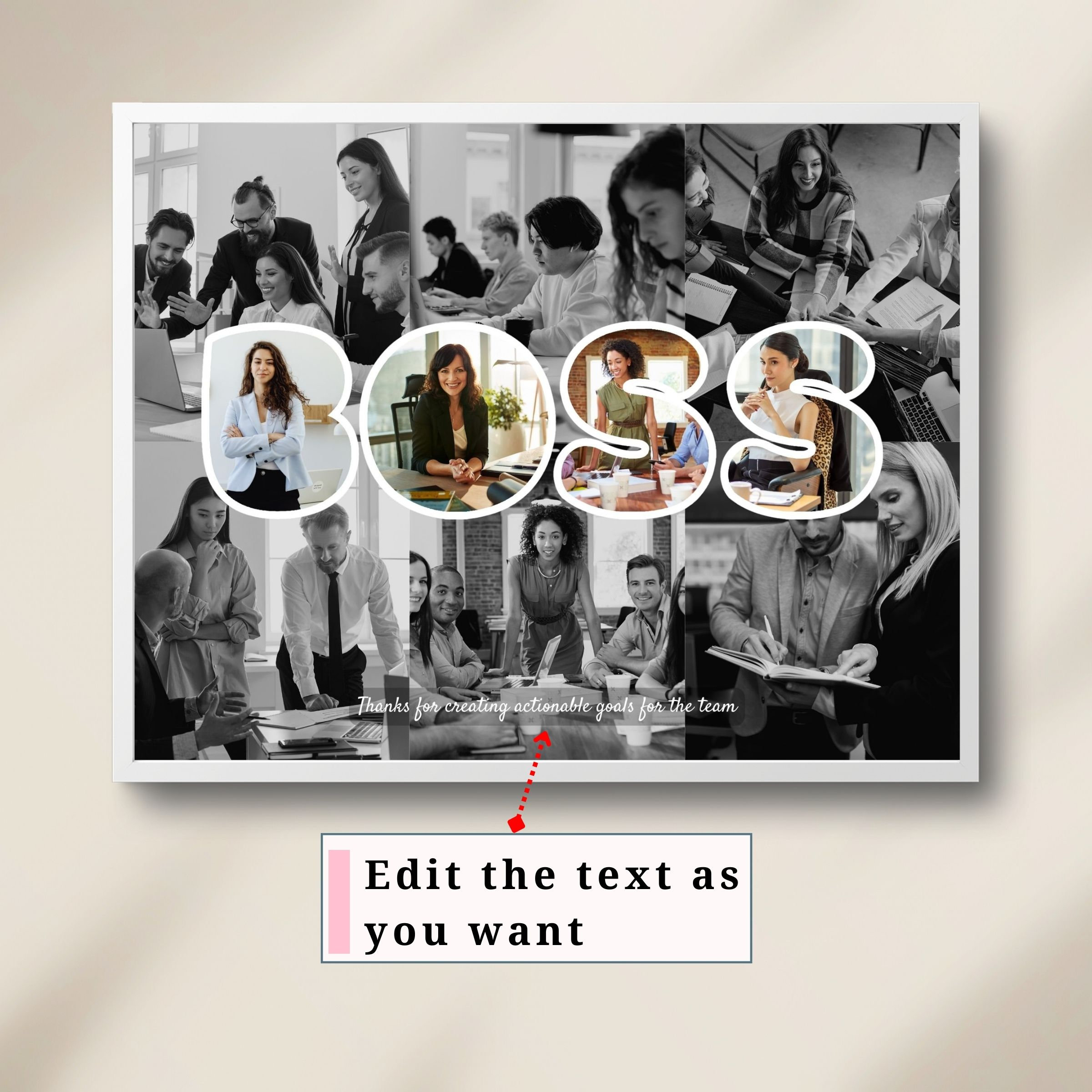 Collage Ropa Boss Custom BOSS Photo Collage Template Personalized Gift for Boss Women Men ...
