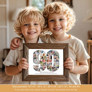 Custom 90th Photo Collage Template Personalized 90 Birthday Gift for ...