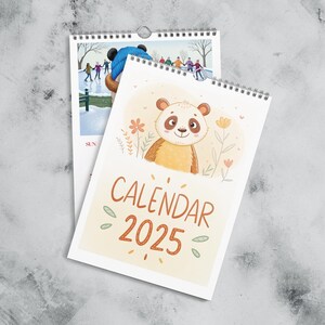 Panda Calendar 2025 Personalized Date Cute Panda Family Monthly ...
