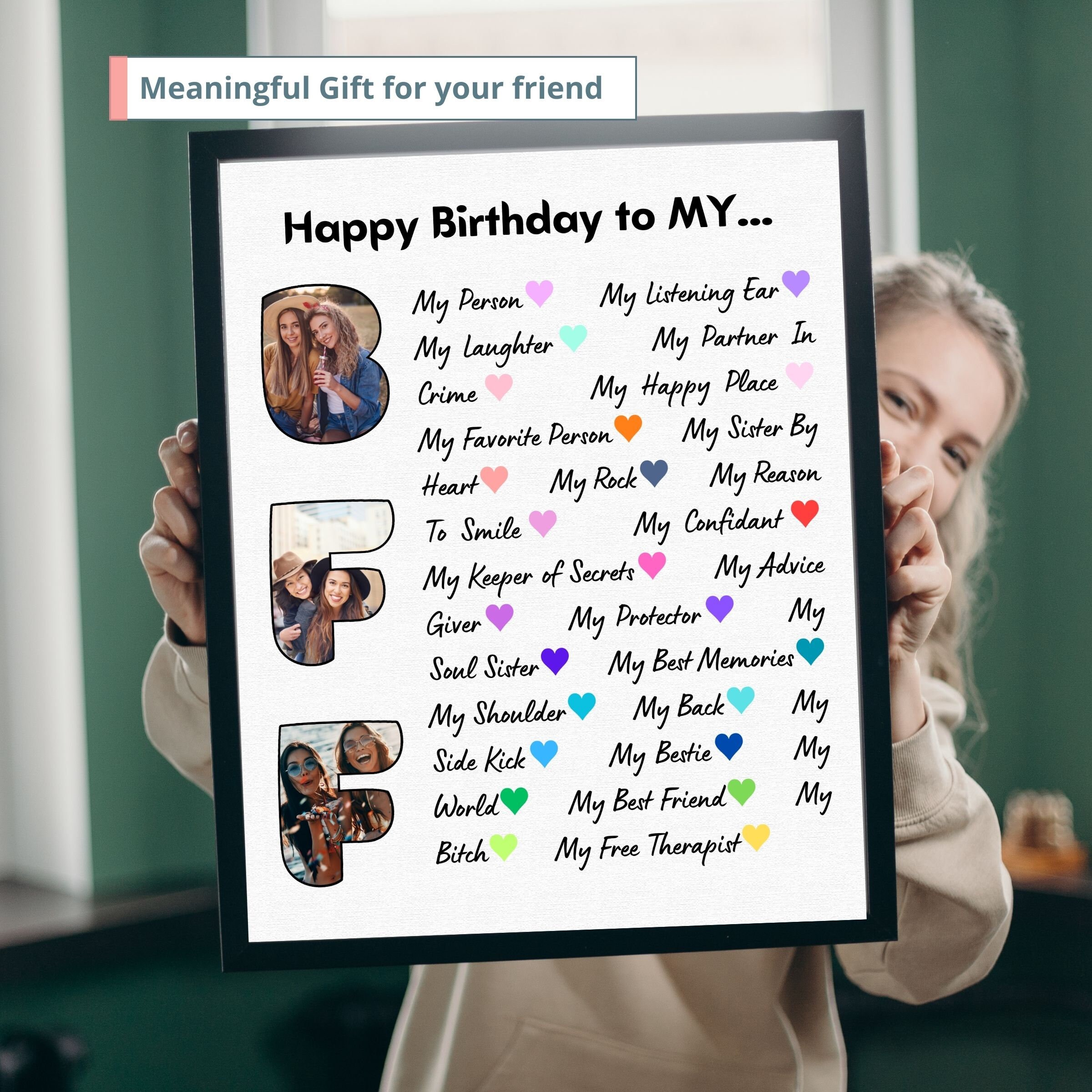 Bbf Poster Personalized Birthday Gift for BBF Photo Collage Template Printable ...