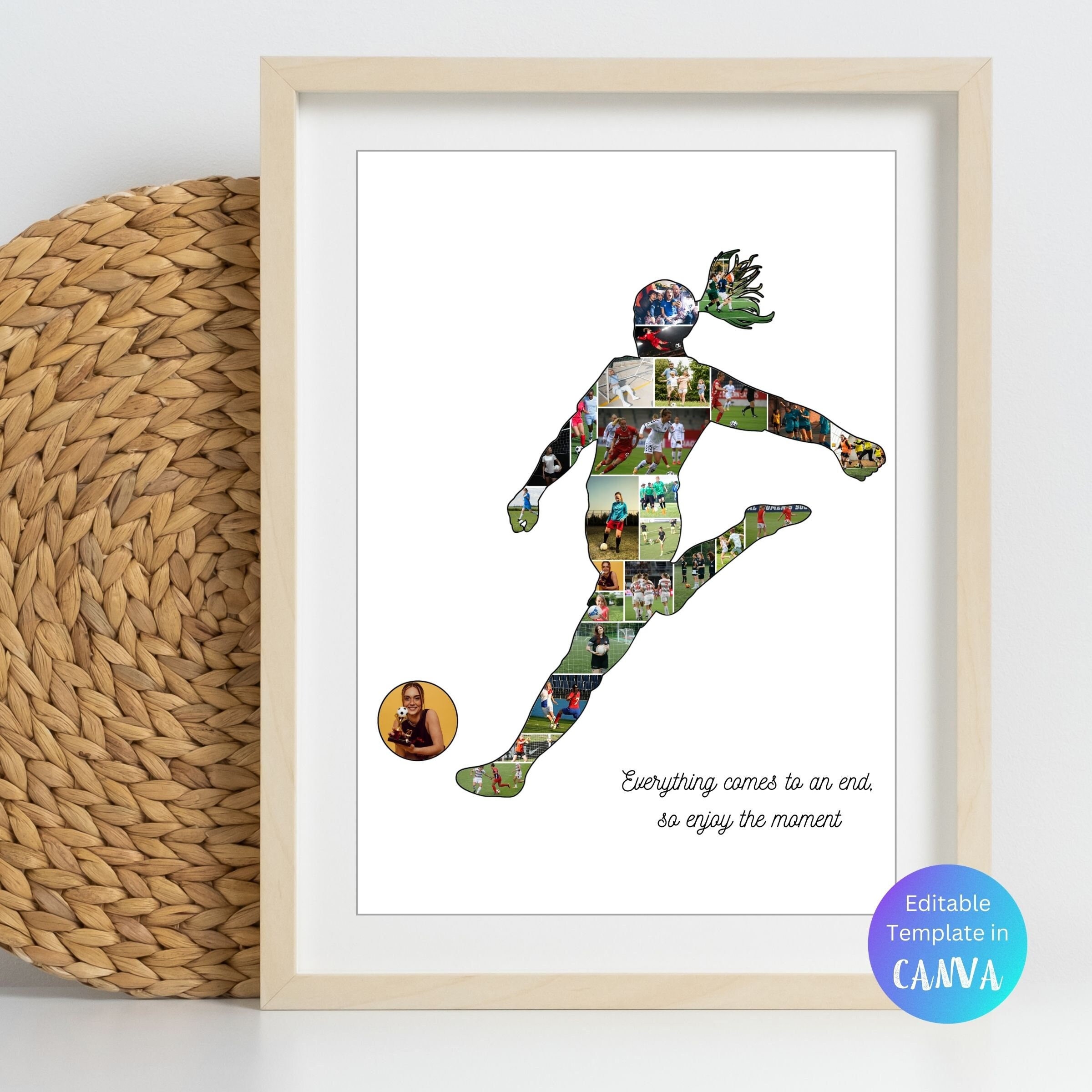 Custom Football Photo Collage Template Personalized Gifts for Soccer ...