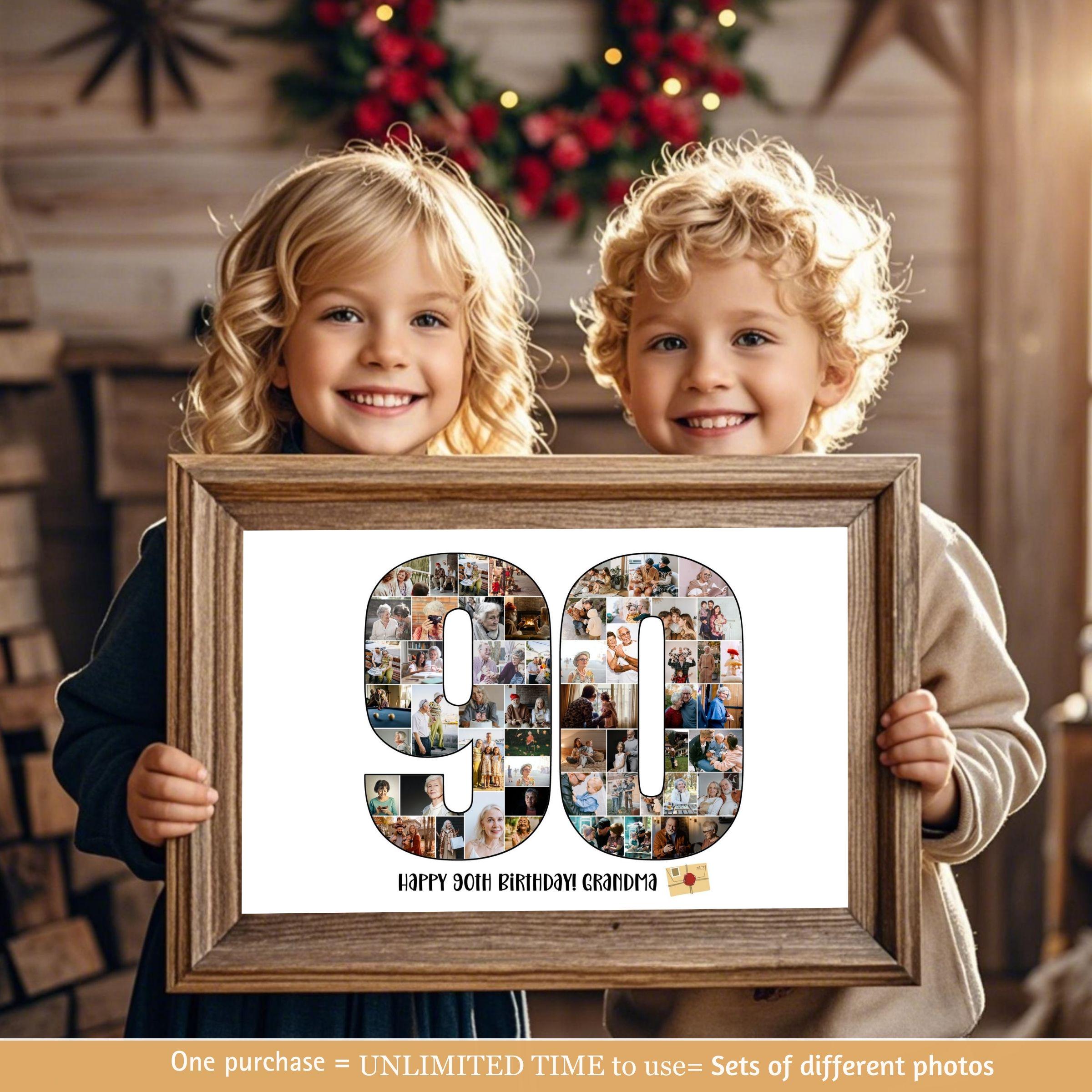 Custom 90 & 1936 Birthday Number Photo Collage Template Set ...