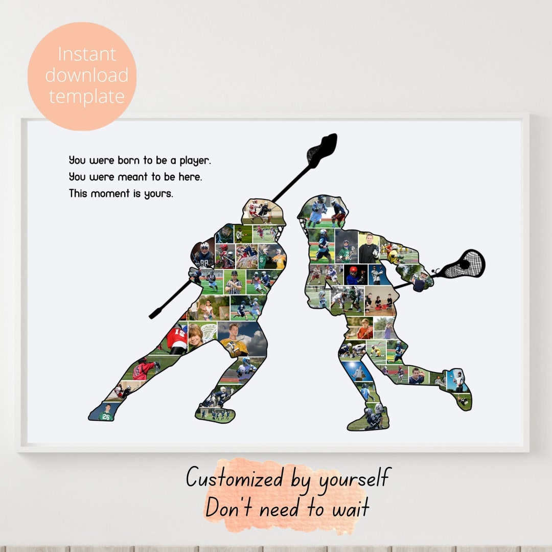 Custom Lacrosse Players Collage Template, Printable Lacrosse Game 47 ...
