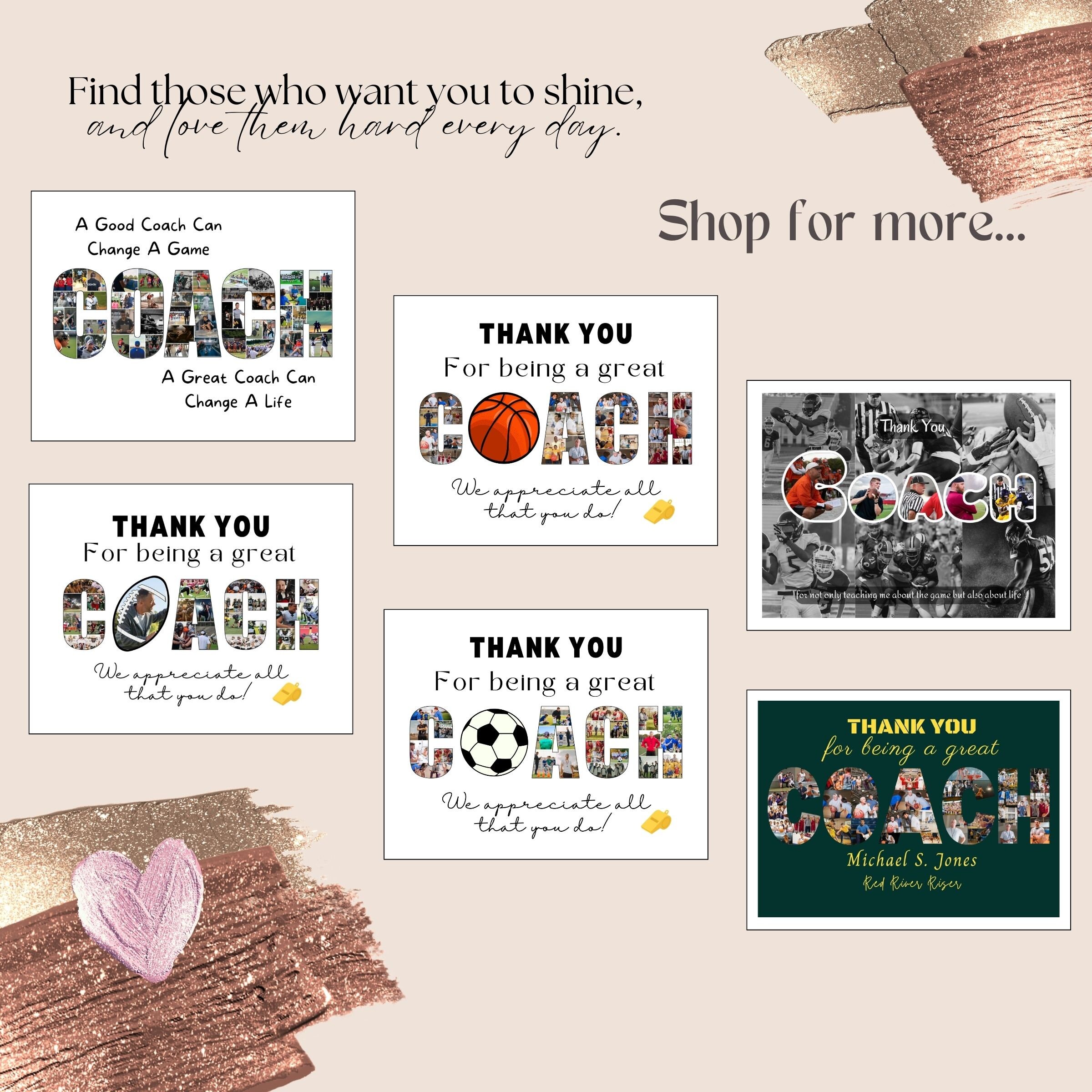 Custom Thank You Coach Photo Collage Editable Template Basketball ...