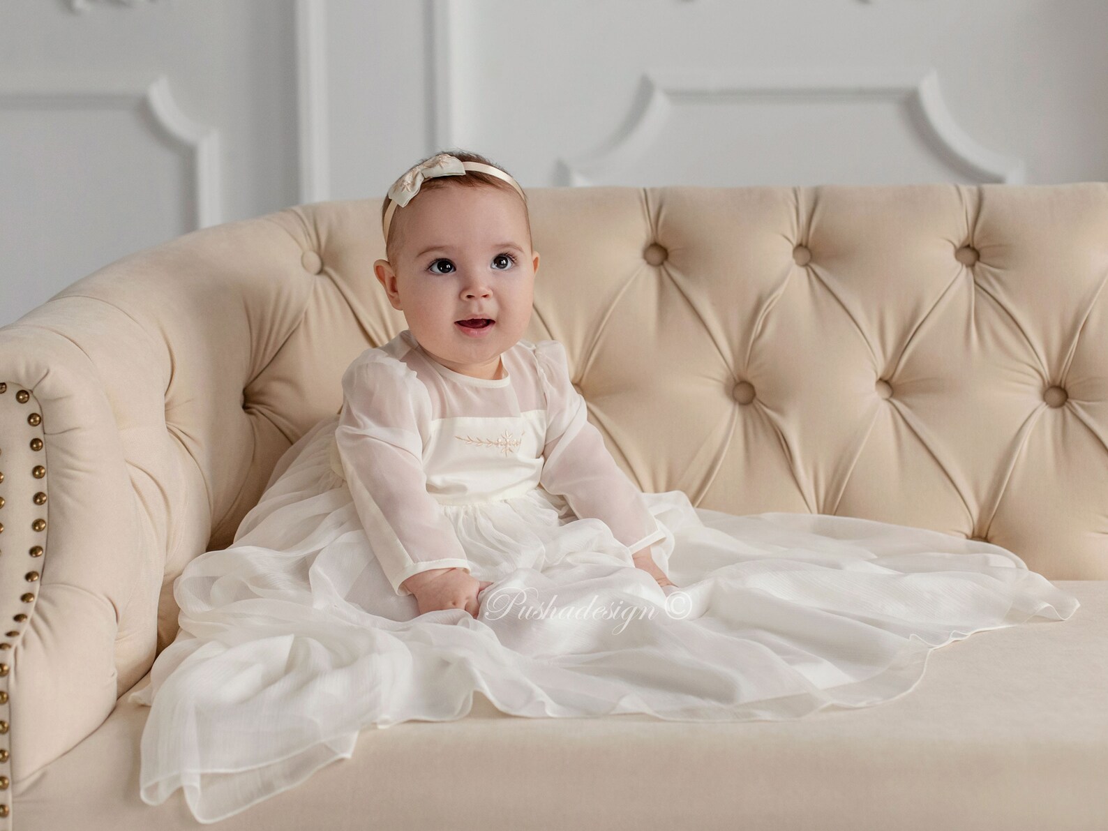 Baptism Dress of Italian Silk 'amelia' Christening Dress for Baby Girl