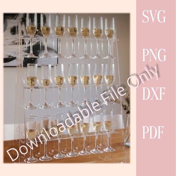 Acrylic Champagne wall design cut out File SVG / DXF and PNG file