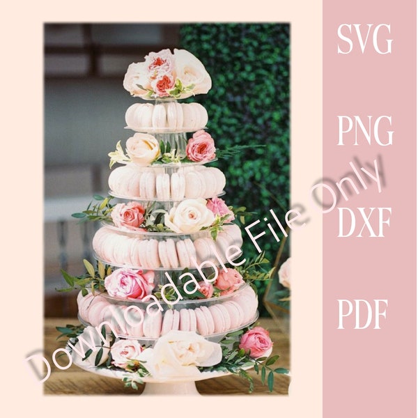 Acrylic Macaron Layered Cake stand design cut out File SVG / DXF and PNG file