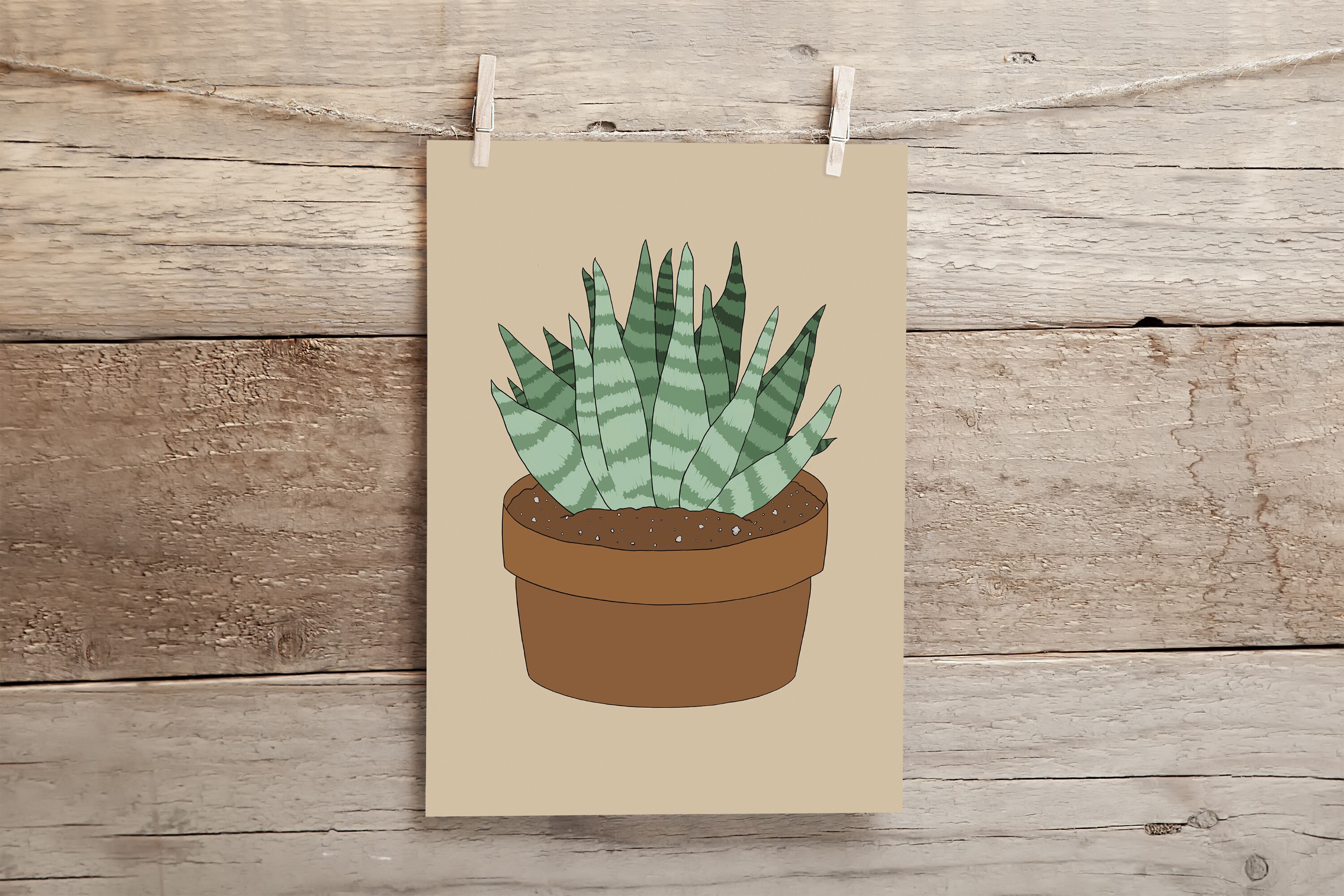 Cactus Pot Art Print - Etsy