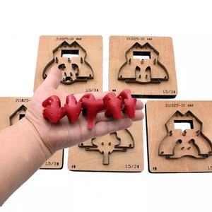 Benutzerdefinierte Tier Kollektion Anhänger Leder Stanzen-Bär Nilpferd Designs Schlag Stahl Regel Metall Stanze-Handmade Leder Schlag Handwerk Werkzeug