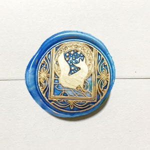 Tampon de cire Tarot Fox Clock - Initiales de mariage personnalisées Timbre de sceau de cire - Tampon de cire d'invitation de mariage - Fusion de cachets de cire