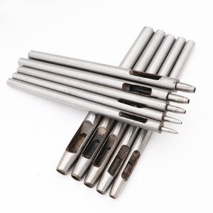 10pcs belt punch set, fine polished round punch belt watch, round punch, leather eyelet opener, DIY leather tools, leather die-cutting tools
