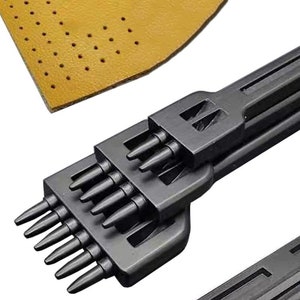 New black row punch, 4/5/6mm specifications, leather production stitching device, hole punch, diamond cut round punch, diy leather tools