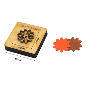 Perforatrice en cuir de gerbera faite main, emporte-pièce en métal avec règle en acier tournesol, moule de découpe en cuir, poinçon en cuir pour travaux manuels