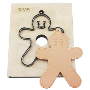 Perforatrice en cuir bonhomme en pain d'épice de Noël découpée avec empreinte - emporte-pièce en métal pour règle en acier - Taille personnalisée - Poinçon artisanal en cuir fait main