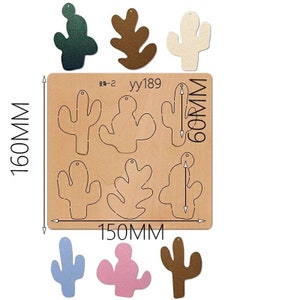Fustellatura ciondolo cactus, Fustellatura punzone in pelle ciondolo personalizzato, Fustellatrice in metallo con righello in acciaio, Strumento Kraft per artigianato con punzone in pelle