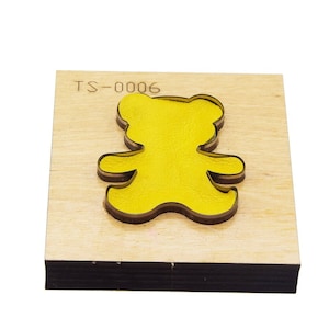 Stampo per fustellatura in pelle con design a forma di orso carino - Fustella in metallo con righello in acciaio fatto a mano - Stampo per fustellatura in pelle - Strumento artigianale per fustellatura in pelle personalizzato