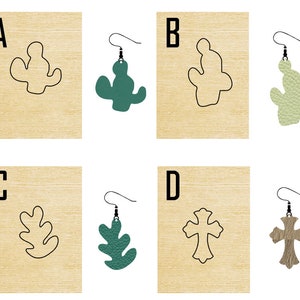 Fustellatura in pelle per orecchini a forma di cactus, taglio in pelle, fustellatrice in metallo con righello in acciaio, stampo personalizzato per fustellatura in pelle, strumento per artigianato con punzone in pelle
