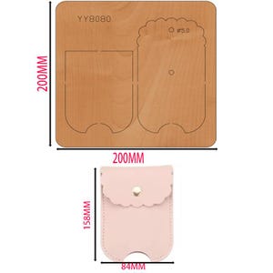 Découpes de porte-cartes faites main populaires, sac de cartes personnalisé bricolage découpé, découpeuse en métal avec règle en acier, outils d'estampage du cuir pour papier kraft