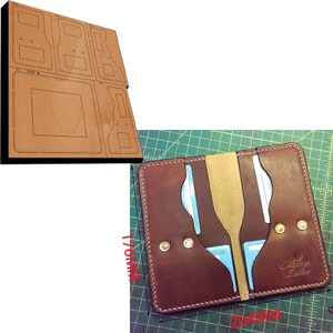 Découpe en cuir de sac, découpe de couture de porte-monnaie bricolage, emporte-pièce en métal avec règle en acier, découpe en cuir, outil kraft pour créations artisanales en cuir