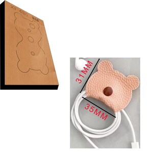 Niedliche Leder Bär Daten Kabel Lagerung Clips Stanzen-Handmade Wired Headset Lagerung Leder Stahl Metall Stanzer-Leder Punch-Tool