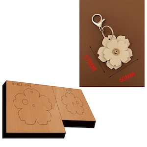 Porte-clés en cuir découpé, fleur en cuir découpée, règle en acier, découpeuse en métal, poinçonnage du cuir, outils en papier kraft, cadeaux de Noël