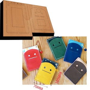 Corte de couro para bolsa de cartão faça você mesmo, corte de metal para pingente de bolsa de moedas personalizada, cortador de metal com régua de aço, ferramenta de artesanato com punção de couro Kraft