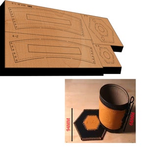 Ensemble de dessous de verre et porte-gobelets à faire soi-même, modèle découpé en cuir, conception personnalisée, règle en acier en cuir, outil de découpe en métal, poinçonnage pour cuir