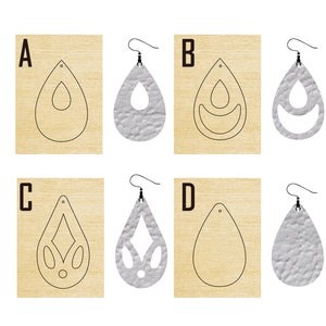 Boucles d'oreilles pendantes faites main en cuir découpé, emporte-pièce en métal avec règle en acier, moule en cuir découpé, poinçon en cuir pour travaux manuels, outil kraft, cadeaux de Noël