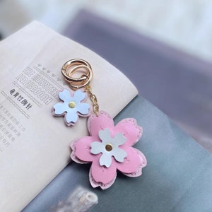 Fustellatura portachiavi personalizzata con fiori di ciliegio, fustellatura in pelle di sakura, fustellatrice in metallo con righello in acciaio, utensili per la punzonatura della pelle e della carta kraft