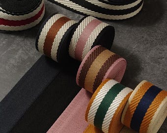60cm Striped Webbing Strap, Bag/Guitar/Camera Strap, DIY Accessories --（Multiple items – one continuous piece, no cuts）