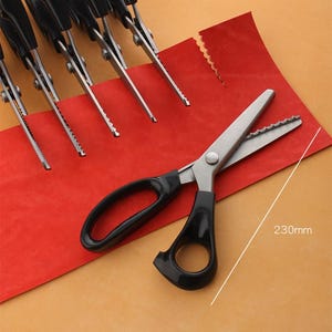 Ciseaux à dentelle ondulée, ciseaux dentelés, ciseaux de maroquinerie, découpe de papier faite main, outil kraft de maroquinerie, outils de maroquinerie