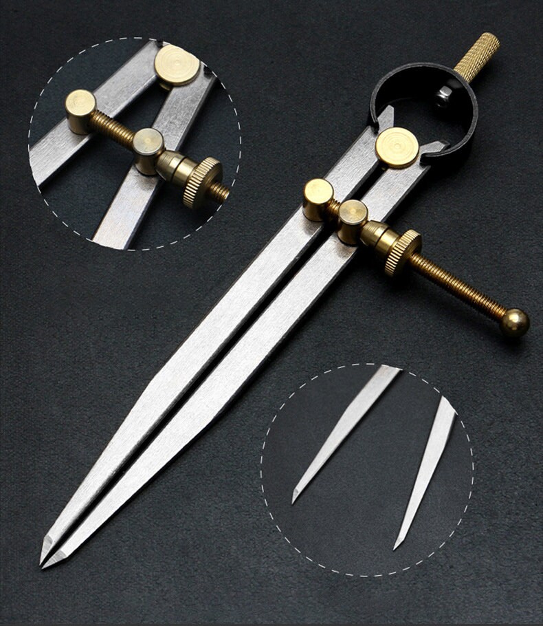 Metal Distance Scribe Adjustable Metal Leather Scribing, Handmade Crimper, Stainless Steels ...