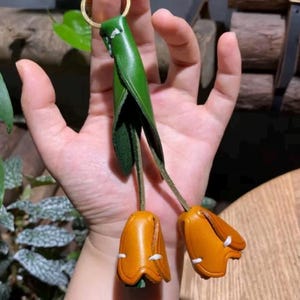 Portachiavi a forma di tulipano 3D in pelle fustellata, fustella fai da te in acciaio inossidabile per pelle, macchina per fustellatura in metallo, strumenti artigianali per punzonatura della pelle
