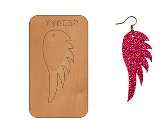 Pendientes de plumas de pájaro Troquelado de cuero, Troquelado de punzón de cuero, Troquelador de metal con regla de acero, Troquelado de cuero, Herramienta Kraft para manualidades con punzón de cuero